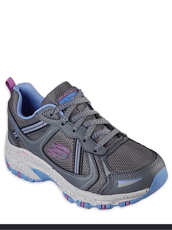 Skechers Shoes - Skechers Gray Athletic Walking Shoe with Purple & Light Blue Accents